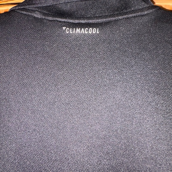 adidas Black Men’s Short-Sleeve Polo with White Logo - Picture 4 of 5